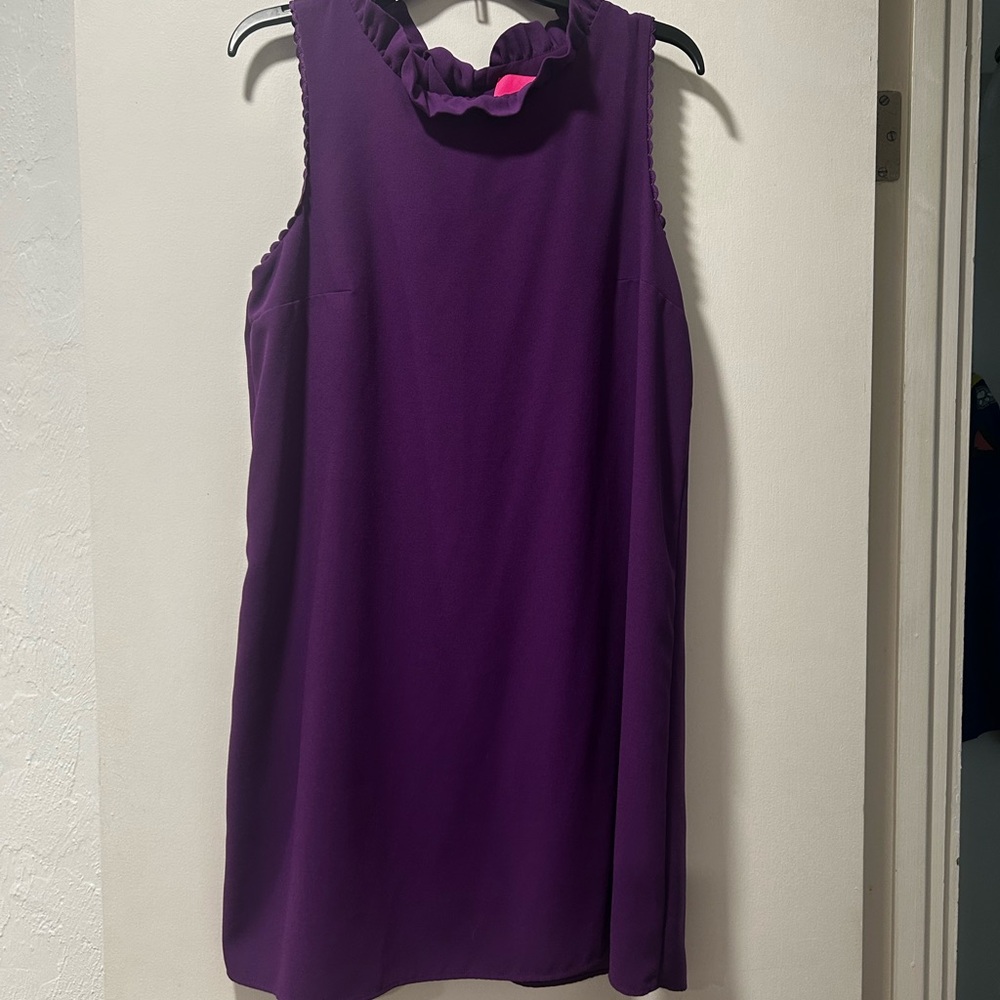 Lilly Pulitzer Vibrant Purple Ruffle Neck Dress